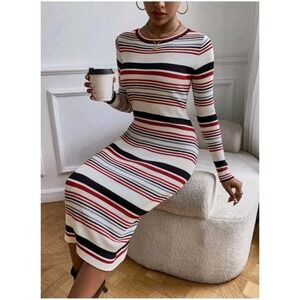 MADEWELL Women's Striped Cozy Sweater Dress XXS EC